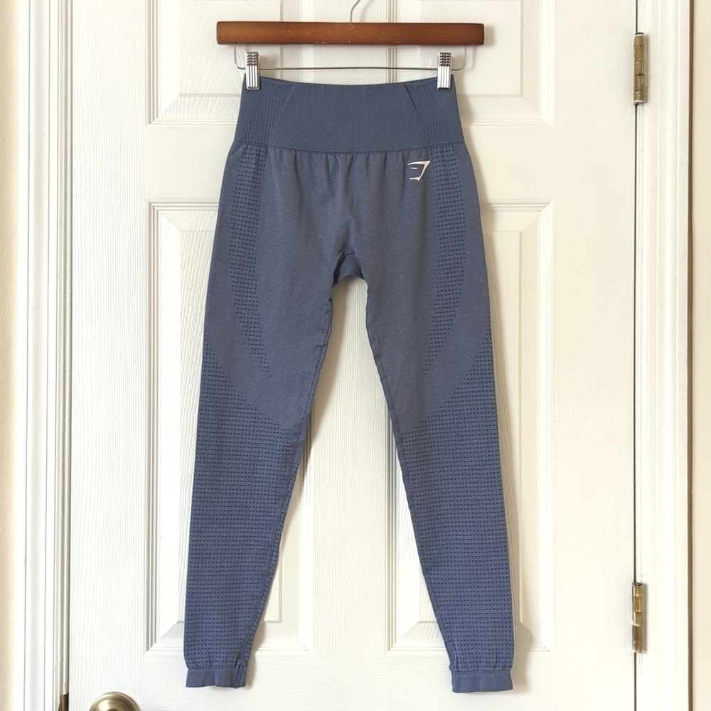 Gymshark Vital Seamless 2.0 High Waisted Workout Leggings Evening Blue Marl XS